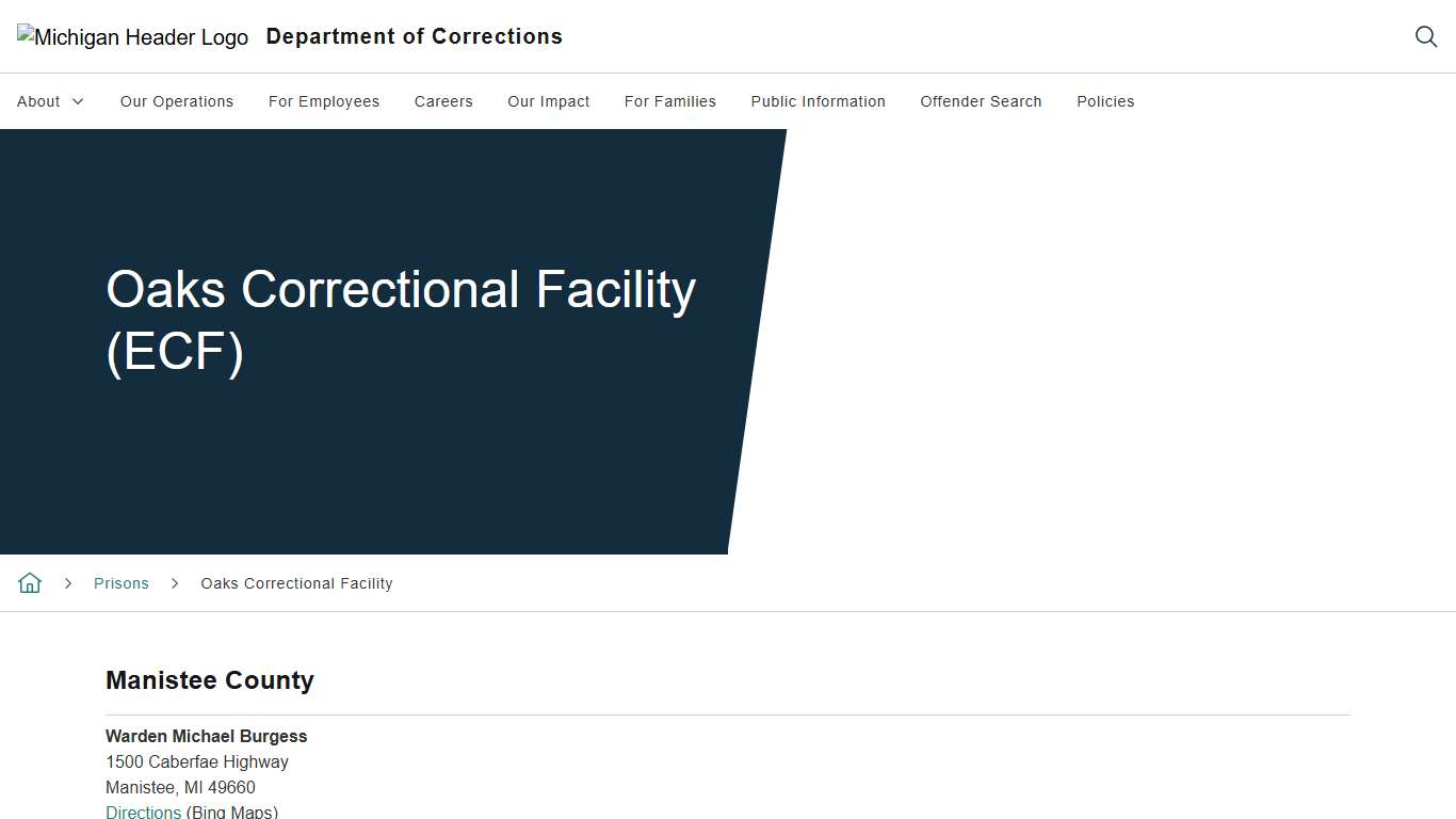 Oaks Correctional Facility (ECF)